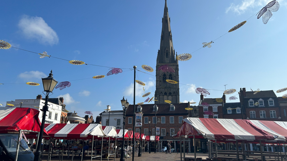 Newark Market place in the summer